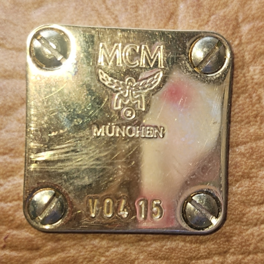 MCM Tan and Brown Satchel with Iconic Monogram and Gold Hardware W/ COA - Picture 16 of 16